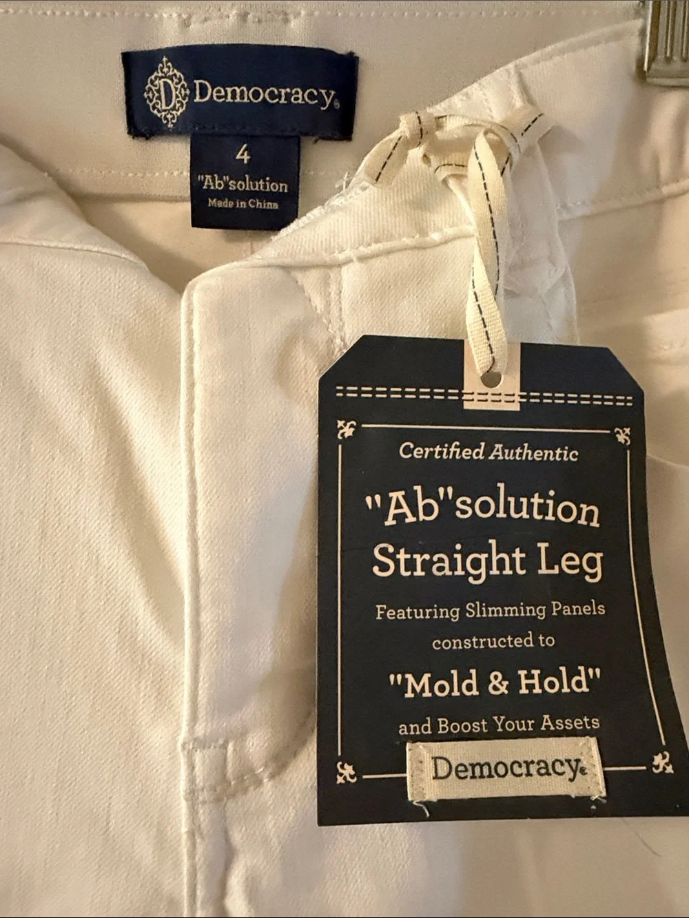 Democracy White Straight-Leg Women’s Jeans